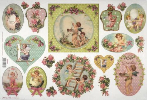 Stamperia Rice Paper 33x49cm  - Vintage Angels DFS261