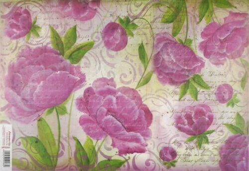 Stamperia Rice Paper 33x49cm  - Pink Flowers DFS269