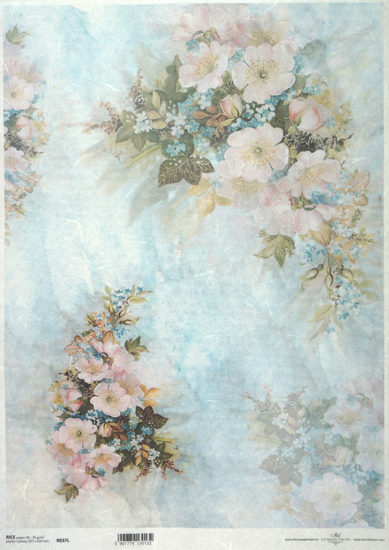 Rice Paper A/3 - Wild Rose Painting - R0107L