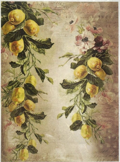 Rice Paper A/3 - Mulberry Lemon Wallpaper