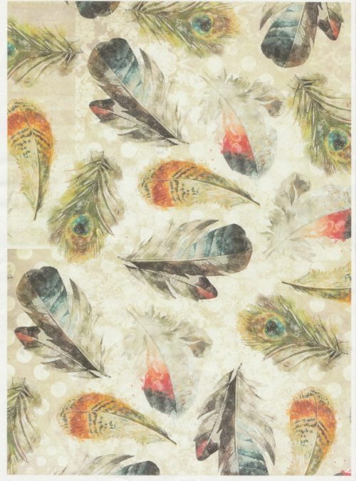 Rice Paper -  Colourful Feather Beige