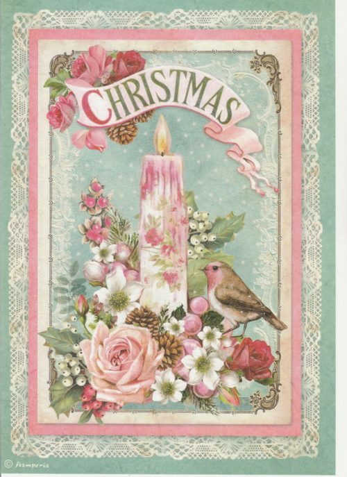 Rice Paper - Pink Christmas candle