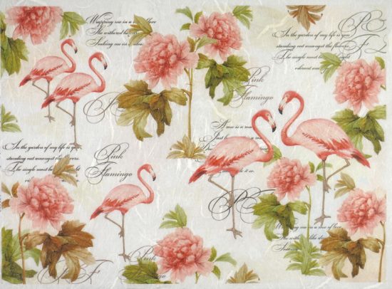 Rice Paper Pink Flamingos Napkin Shop