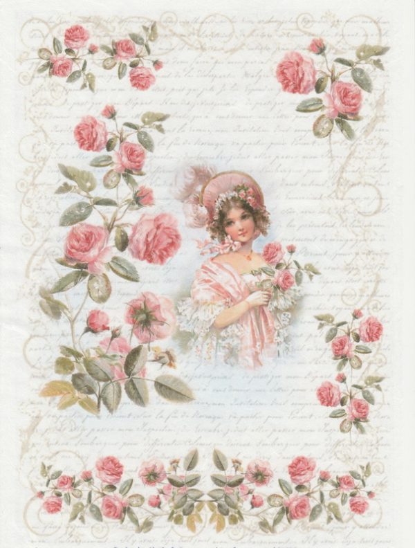 Rice Paper - Girl in Rose Garden