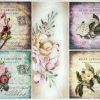 Rice Paper - Vintage flower cards