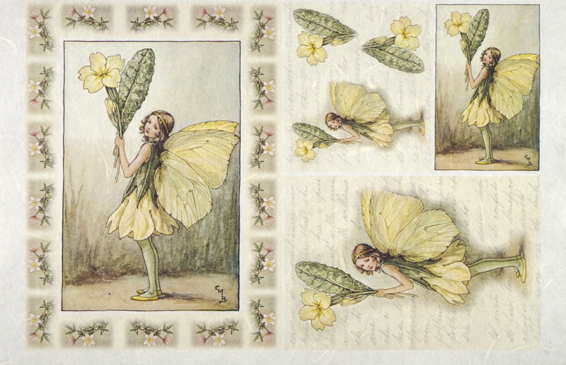 The Primrose Fairy Flower Fairies Rice Paper Decoupage Sheet ~ Italy