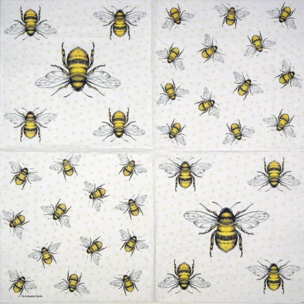 Paper Napkins  - Bees (20 pieces) - Image 2