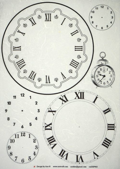 Rice Paper - Clocks black/white