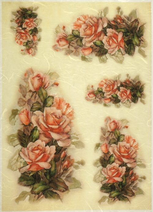 Rice Paper - Pink Roses 32x45cm