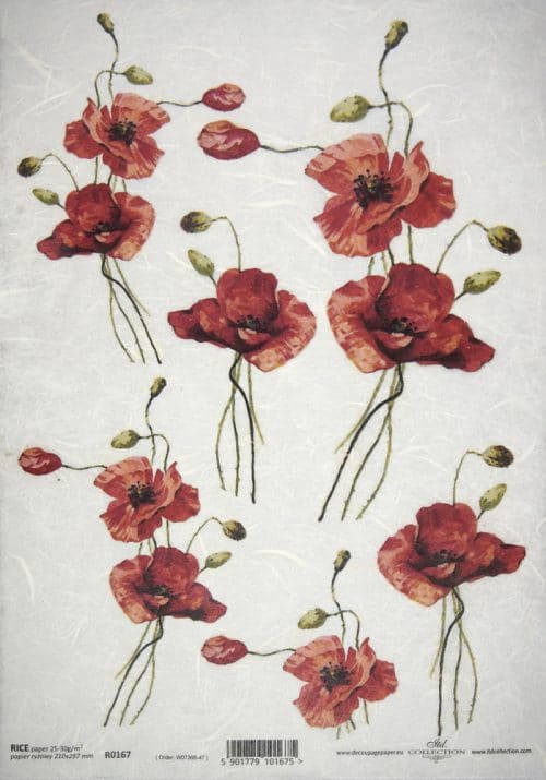 Rice Paper - Poppies