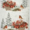 Rice Paper - Poinsettia with birds