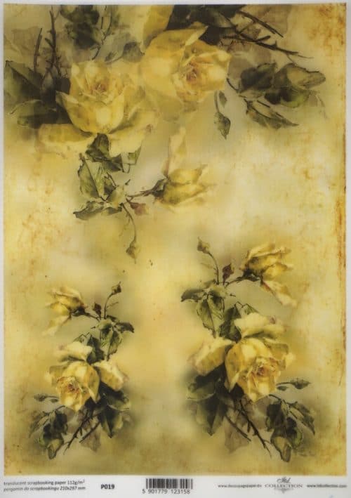 Translucent/Vellum Paper - Yellow roses