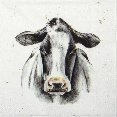 Single Decoupage Napkin - Farmfriends Cow
