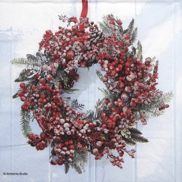 Cocktail Napkin - Frozen Wreath