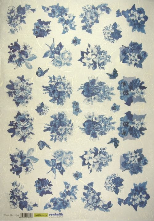 Rice Paper - Blue flowers