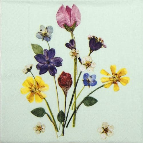 a napkin with flowers on it