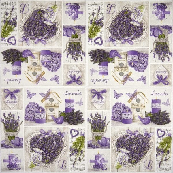 Paper Napkin - Lavender collage - Image 2