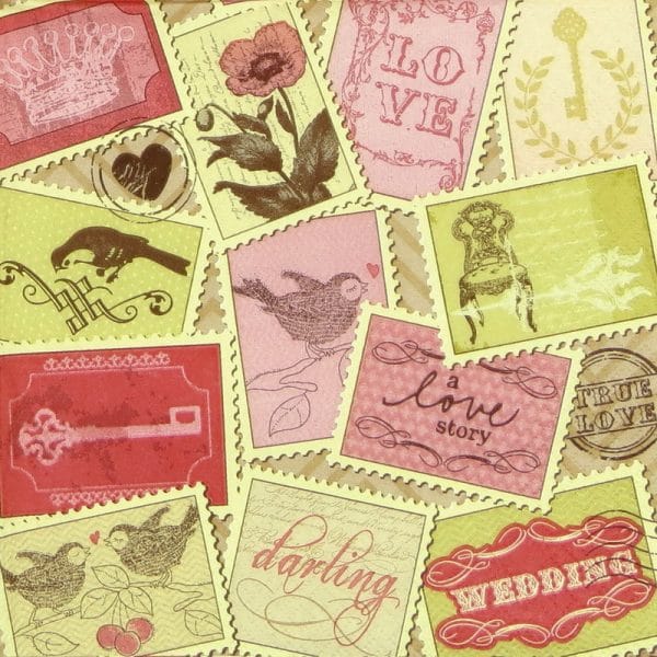 Lunch Napkins (20) - Romantic Stamps