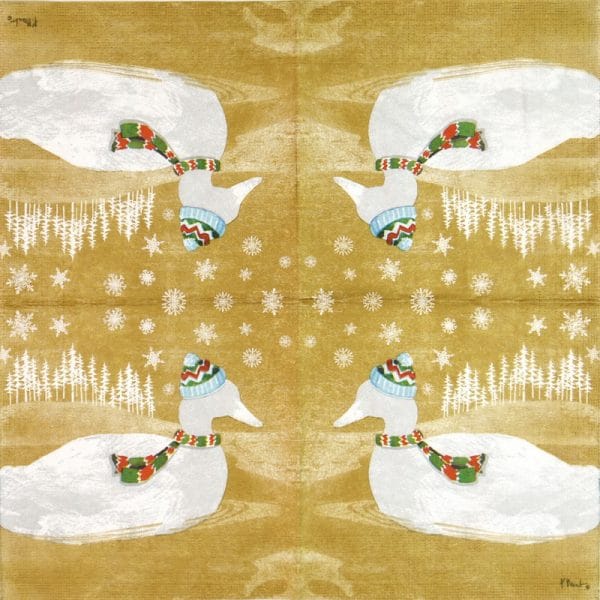 Paper Napkin - Woodland Duck gold