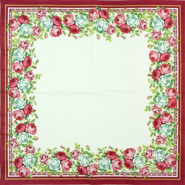 Paper Napkin - Roses Border