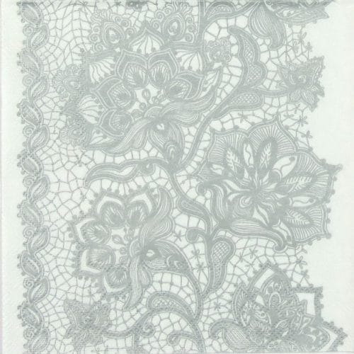 Paper Napkin - Gloria Lace Silver
