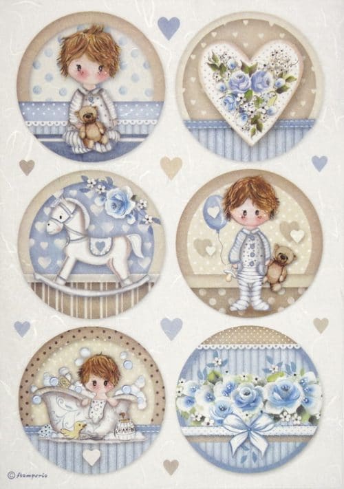 Rice Paper - Little Boy round - DFSA4453 - Stamperia