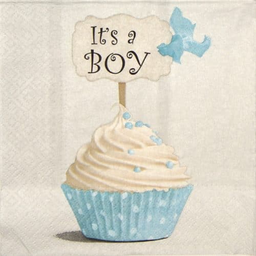 Paper Napkin - Blue cupcake