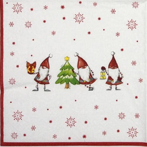 Lunch Napkins (20) - Christmas Gnomes