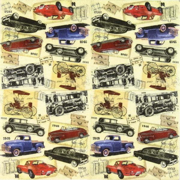 Rice Paper - Classic Cars - Napkin Shop