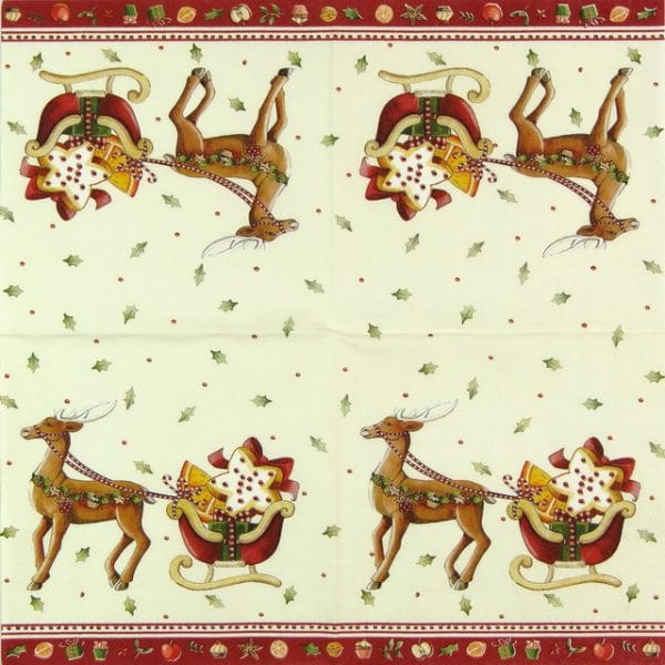 Paper Napkin - Christmas Bakery Sleigh