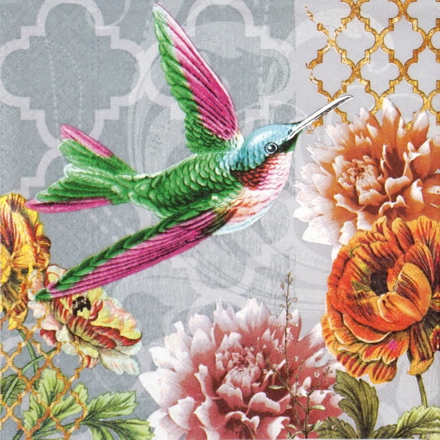 Paper Napkin - Colibri Flower - Napkin Shop