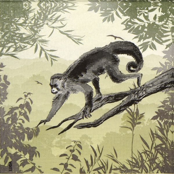 Paper Napkin - Luca Bassi: Monkey green