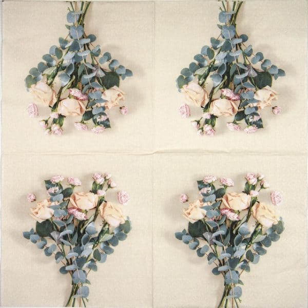 Paper Napkin - Peach Roses