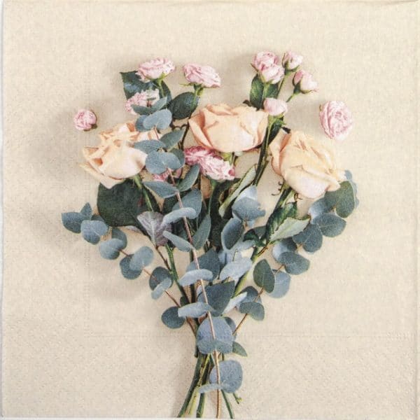 Paper Napkin - Peach Roses