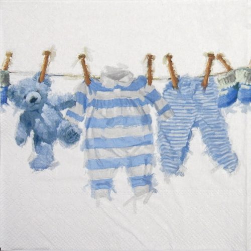 Cocktail Napkin - Baby Boy Clothes Blue