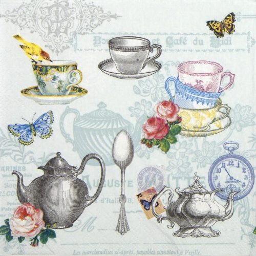 Cocktail Napkins (20) - Tea mix blue