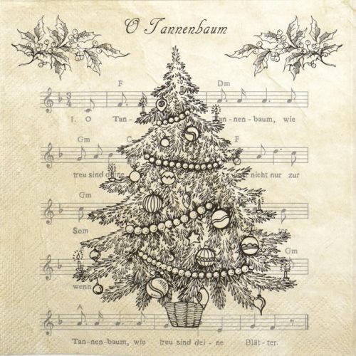 Paper Napkin - O Christmas Tree Black