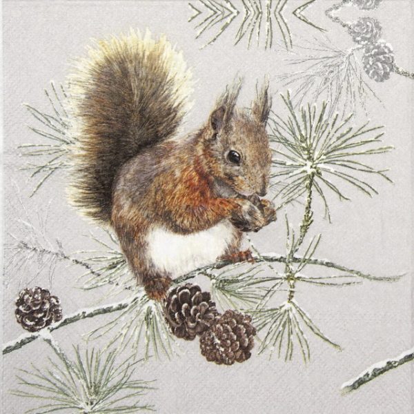 Paper Napkin - Squirrel in winter