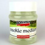 A 230ml bottle of **Pentart Crackle Medium Single-Component** showing the large value size for rustic paint effects.