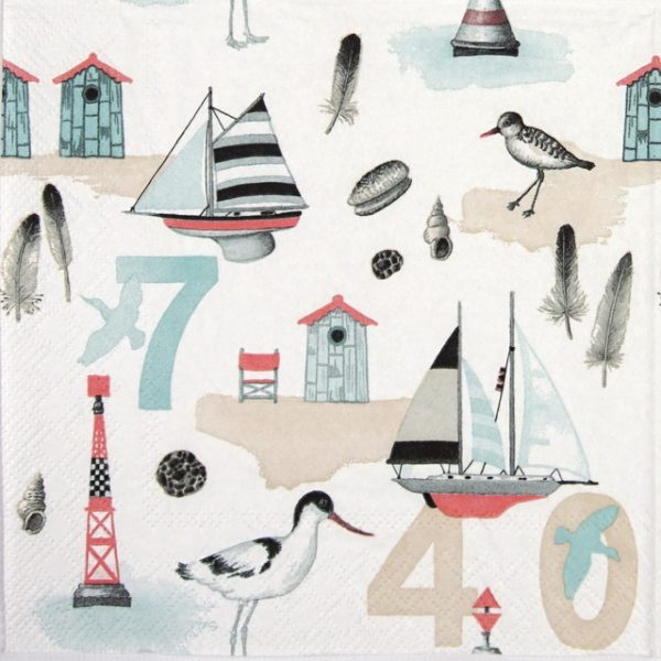 Lunch Napkins (20) - Beach Numbers