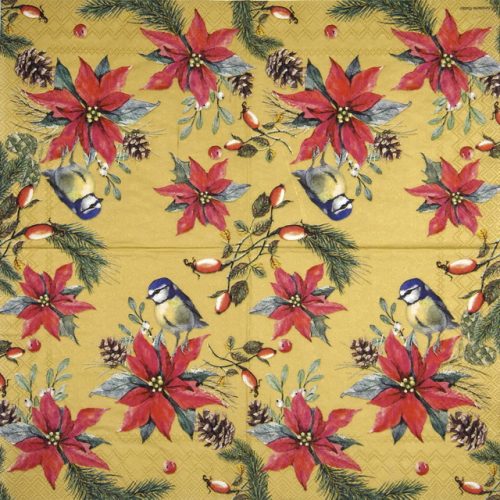 Ambiente_bird-on-poinsetta-gold_33314641