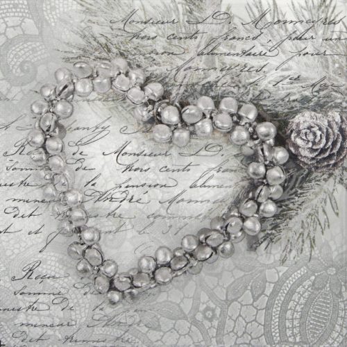 Paper Napkin -  Heart of Pearls