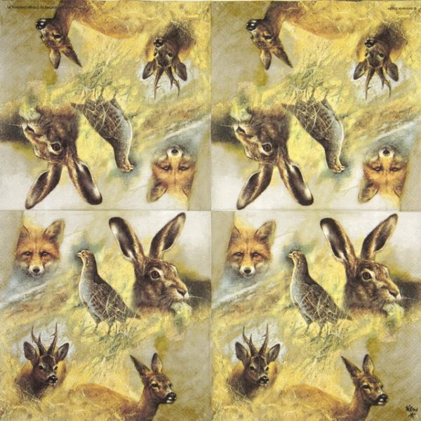 Lunch Napkins (20) - Wild Animals Collage