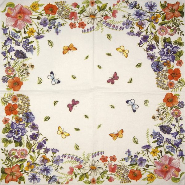 Lunch Napkins (20) - Blossom Border