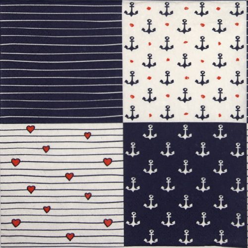 Lunch Napkins (20) - Marine Squares