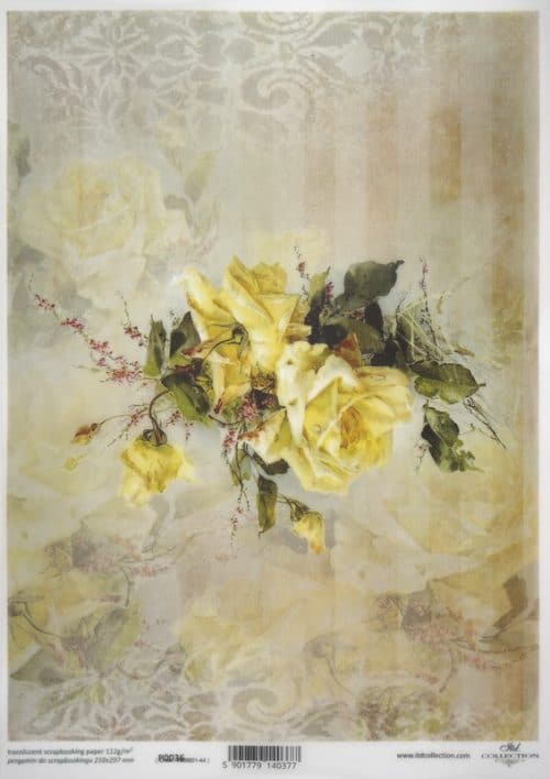 Translucent/Vellum Paper - Yellow flowers