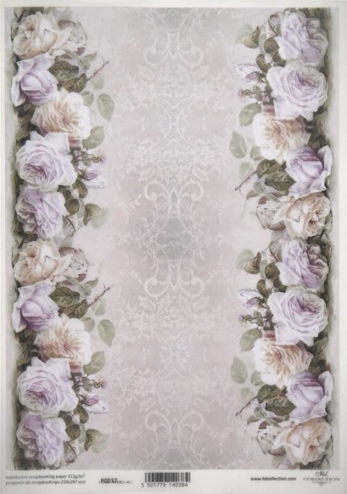 Translucent/Vellum Paper - Purple Roses