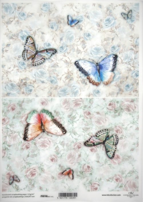 Translucent/Vellum Paper - Colourful Butterfly