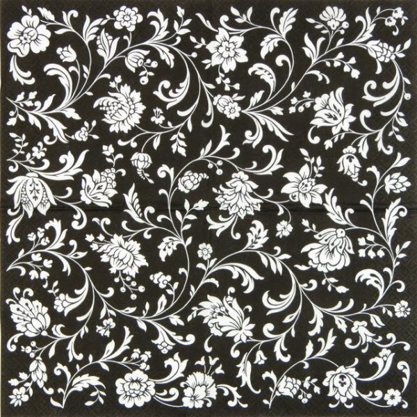 Lunch Napkins (20) - Arabesque Black White