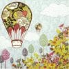 Paper Napkin - Flowers Balloon ride